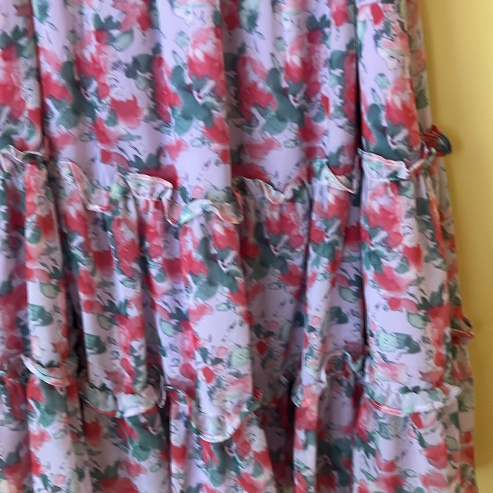 I100% lightweight polyester summer dress sz L - Picture 8 of 9